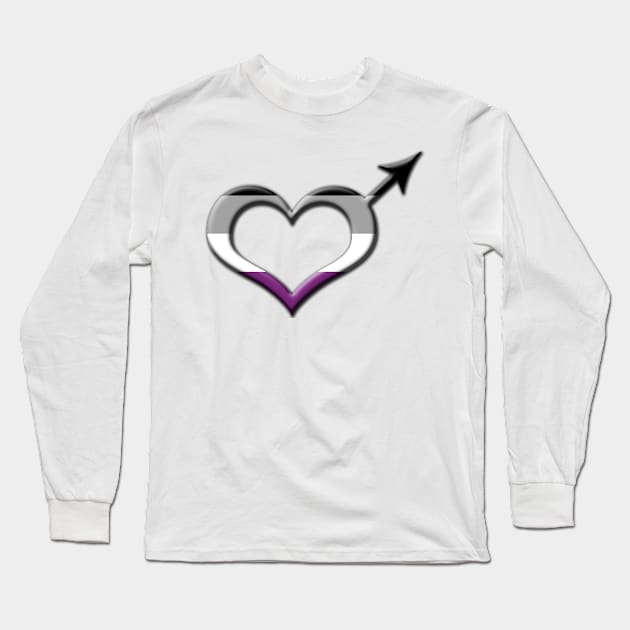 Heart-Shaped Asexual Pride Male Gender Symbol Long Sleeve T-Shirt by LiveLoudGraphics